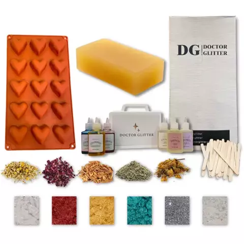 KIT JABONES DE GLICERINA - MOLDE 15 CORAZONES