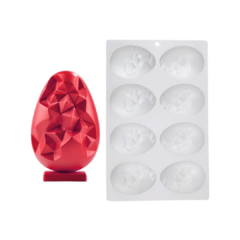 MOLDE SILICONA 8 HUEVOS DE PASCUA FACETADOS