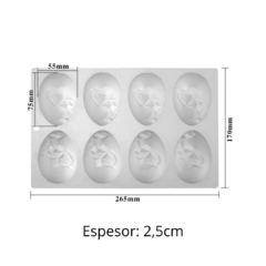MOLDE SILICONA 8 HUEVOS DE PASCUA FACETADOS - comprar online