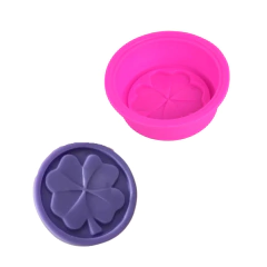 MOLDE SILICONA JABON CIRCULAR TREBOL 4 HOJAS