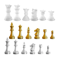 MOLDE SILICONA SET 6 PIEZAS AJEDREZ 3D INDIVIDUALES