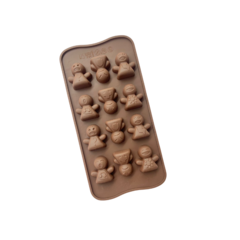 MOLDE SILICONA PLANCHA 12 BOMBONES MUÑEQUITOS
