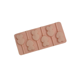 MOLDE SILICONA PLANCHA 6 CHUPETINES DOBLE CORAZÓN