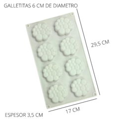 MOLDE PLANCHA 8 GALLETITAS CON DETALLES 2 - comprar online
