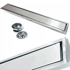 REJILLA DESAGUE LINEAL 90X10CM TAPA LISA ACERO INOX CON BORDE