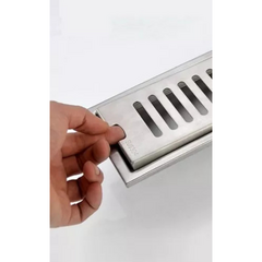 REJILLA DESAGUE LINEAL 90X10CM ACERO INOX CON BORDE en internet