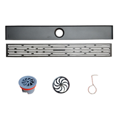 REJILLA DESAGUE LINEAL 60X8CM ACERO INOX NEGRO SIN BORDE - 260860