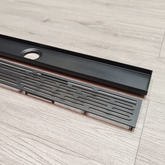 REJILLA DESAGUE LINEAL 60X8CM ACERO INOX NEGRO SIN BORDE - 260860 en internet
