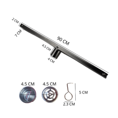 REJILLA DESAGUE LINEAL 90X7CM TAPA LISA ACERO INOX NEGRO SIN BORDE - comprar online