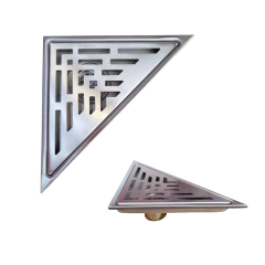 REJILLA DESAGUE TRIANGULAR ACERO INOX 28X20CM ANTI INSECTOS
