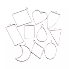 SET 10 DIJES PLATA - FORMAS VARIAS