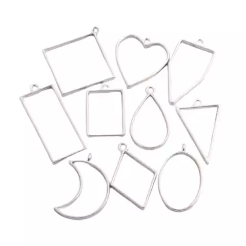 SET 10 DIJES PLATA - FORMAS VARIAS