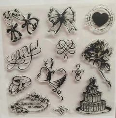 PLANCHA SELLOS DE SILICONA BODA NOVIOS - Doctor Obra Flores