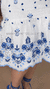 Vestido Marisa em Laise de Algodão forrado com bordados no barrado AZUL - Lançamento na internet