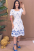 Vestido Marisa em Laise de Algodão forrado com bordados no barrado AZUL - Lançamento - comprar online