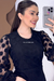 Vestido Com Ziper Paula em Tule Preto Midi e com Detalhes em Guipir - LOUVRE MODAS