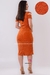 Vestido Midi Laranja com brilho discreto - Lançamento na internet