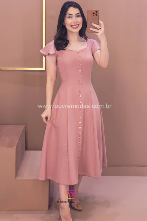 Vestido Ana Rosa forrado e com ziper - comprar online
