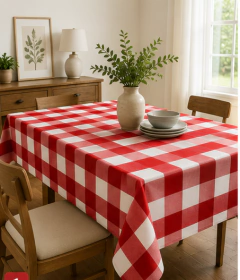 Mantel De Hule Grueso Lavable Impermeable Cuadrado Rojo en internet