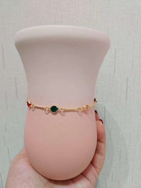 Choker Para Cuia Dourado Pedrinhas Coloridas Chik. - comprar online