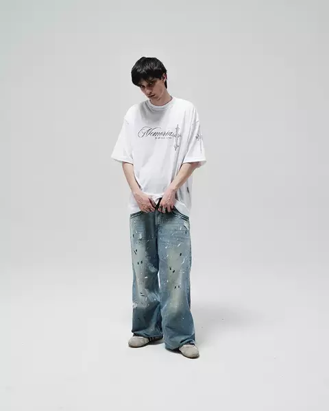 MEMORIA SILVER WASH OVERSIZED TEE
