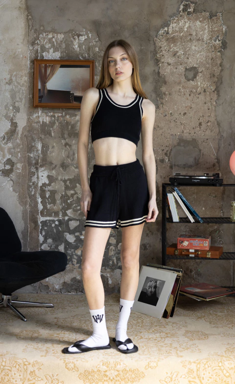 MINI SHORT KNIT negro - comprar online