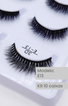 Cílios Postiços 3D E13 - KIT 10 CAIXAS - comprar online