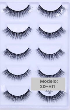Cílios Postiços 3D H-11 - KIT 10 CAIXAS