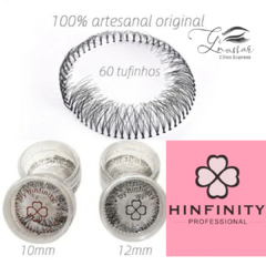 Kit Com 12 peças Cílios Em Tufos Potinho Tufinhos Para Alongamento 10mm, 12mm