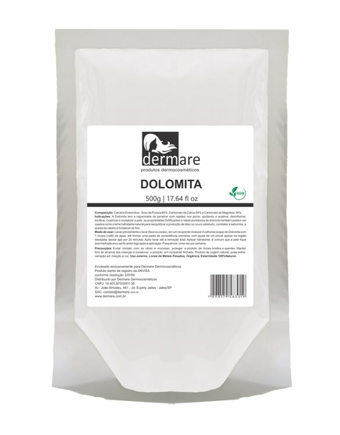 DOLOMITA DERMARE FACIAL CORPORAL CAPILAR 500G CLAREADOR