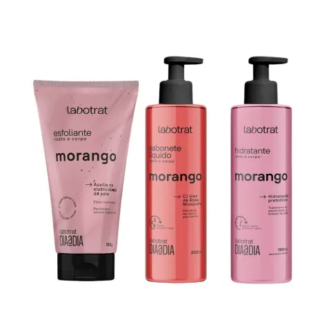 Kit Cuidado Corpo Rosto Labotrat Morango Mais Elasticidade