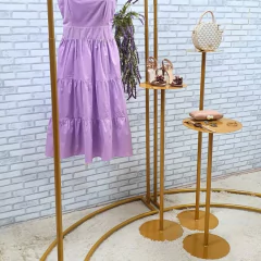 Cabideiro Arara Clarice Super Luxo Chão Dourada