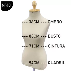 Imagem do Busto Feminino Forrado com Pedestal, look, vitrine