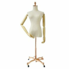 Manequim Busto Feminino Revestido de tecido e Pedestal - loja online