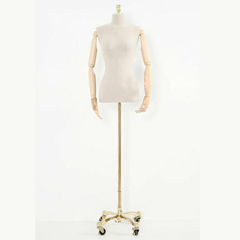 Manequim Busto Feminino Revestido de tecido e Pedestal
