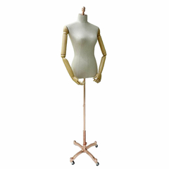 Manequim Busto Feminino Revestido de tecido e Pedestal - comprar online