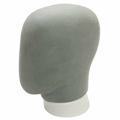 Cabeça Masculina Aveludada Cinza Concreto Premium - loja online