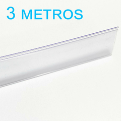Perfil Preço de Gôndolas em PVC 3 metros, Porta preço de gôndola