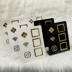 Placa Acrílico Pix - WhatsApp - Instagram