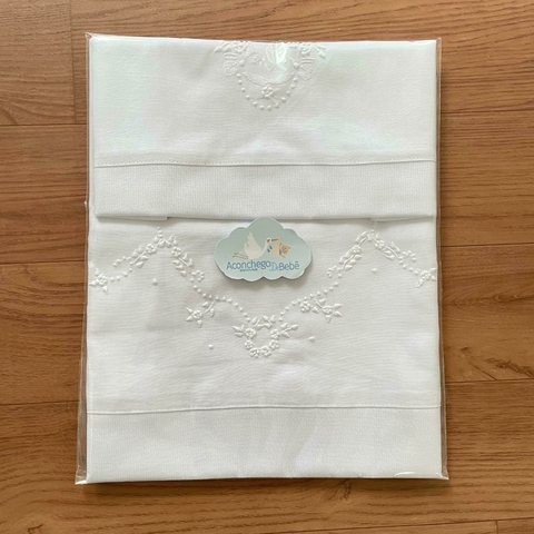 Kit Lençol da Maternidade - Floral Branco