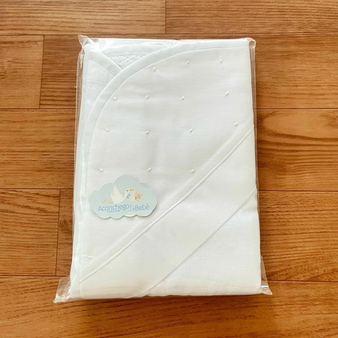 Toalha Dupla com Capuz - Poá Branco - comprar online