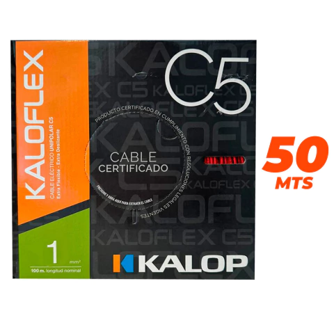 Cable Unipolar Kalop 1mm Cat. 5 Iram X50 Metros - comprar online