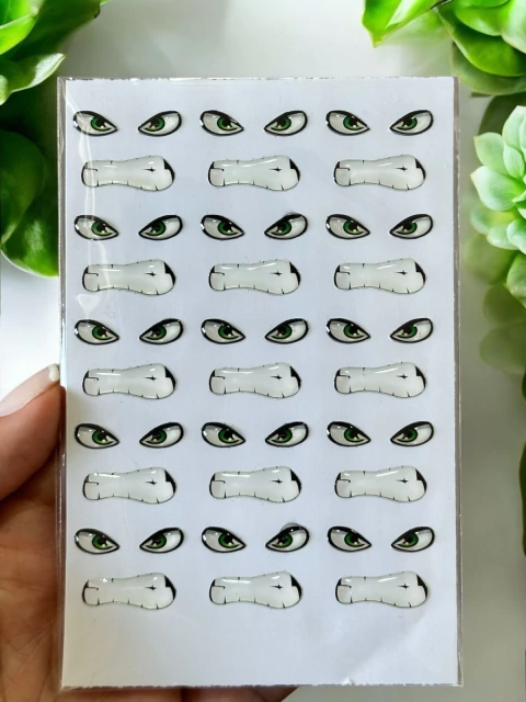 OLHINHOS RESINADOS ADESIVOS HULK Bd481 15 Conjuntos Tamanho PP Olho(8,5x5mm) NÃO COMESTÍVEL - comprar online