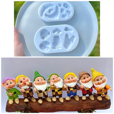 MS888 MOLDE DE SILICONE SETE ANÕES DA BRANCA DE NEVE