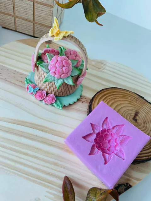 MS481 MOLDE DE SILICONE BUQUE DE ROSAS COM FOLHAS 0014