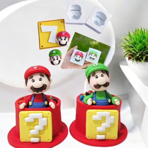 MS1166 KIT CABEÇA SUPER MÁRIO E LUIGI 5CM - buy online