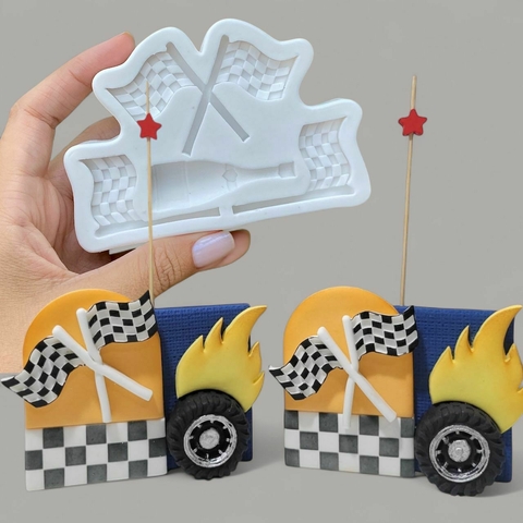 MS1046 MOLDE DE SILICONE BANDEIRA CARROS 0019 - comprar online