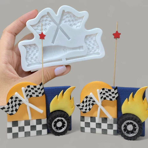 MS1046 MOLDE DE SILICONE BANDEIRA CARROS 0019 - comprar online