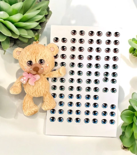 OLHINHOS ADESIVOS URSINHO Cod:BD008 48 Pares Tamanho