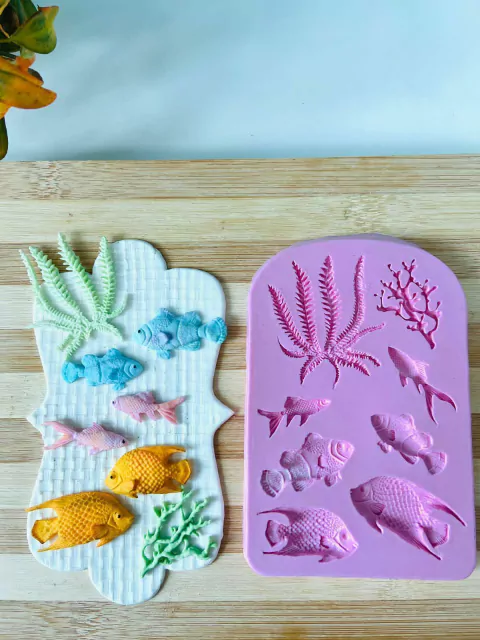 MS89 MOLDE PEIXES E ALGAS 10CM 0015